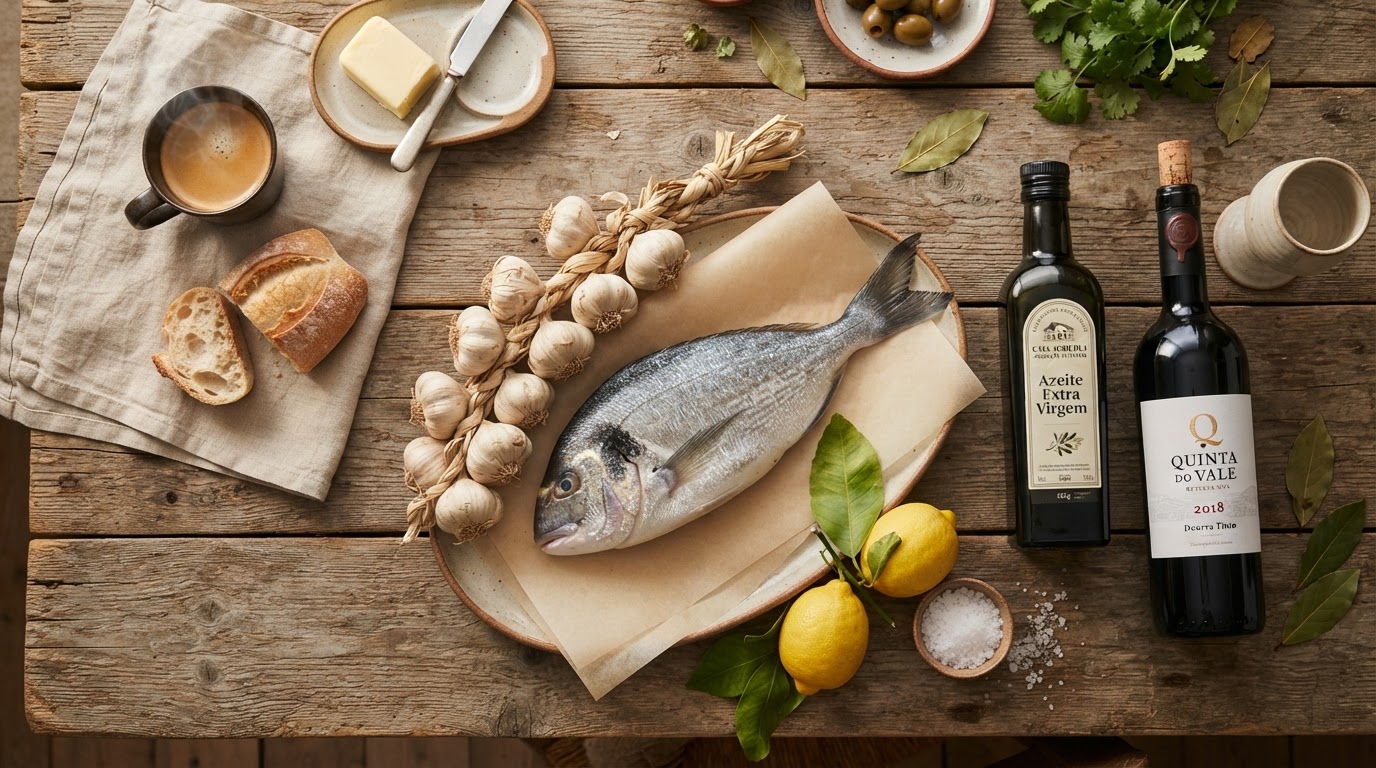 Ingredientes de uma mesa portuguesa